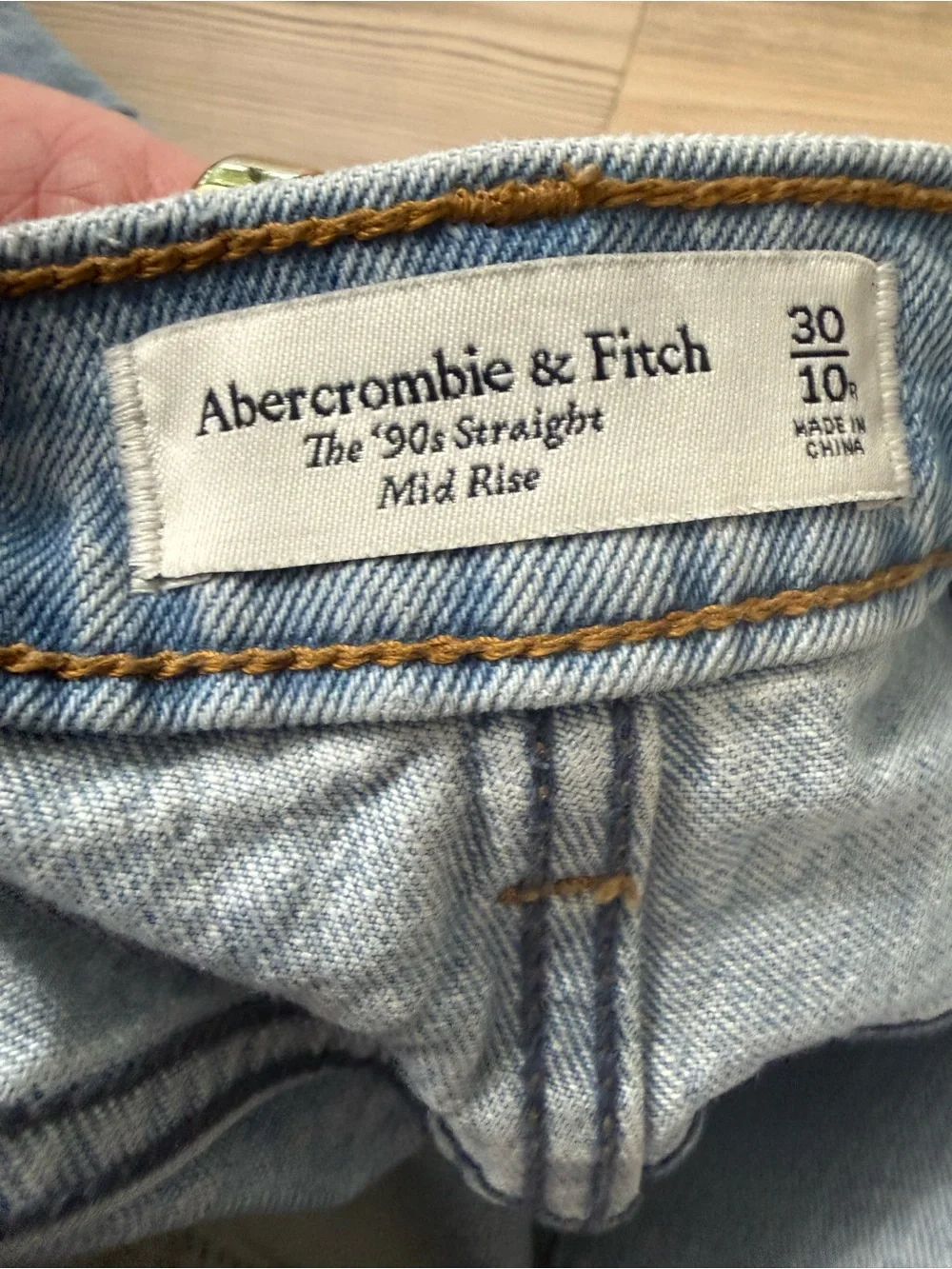 Abercrombie & Fitch Light Blue Straight Leg Jeans - Picture 7 of 10